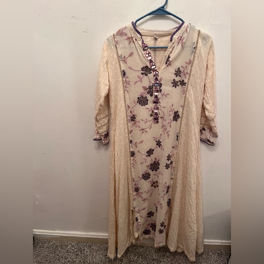 Embroidered Kurta Soft Pink UK 42